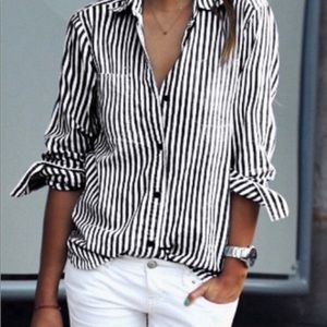 Classic Black and White Stripe Shirt